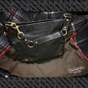 Coach Hampton black leather handbag